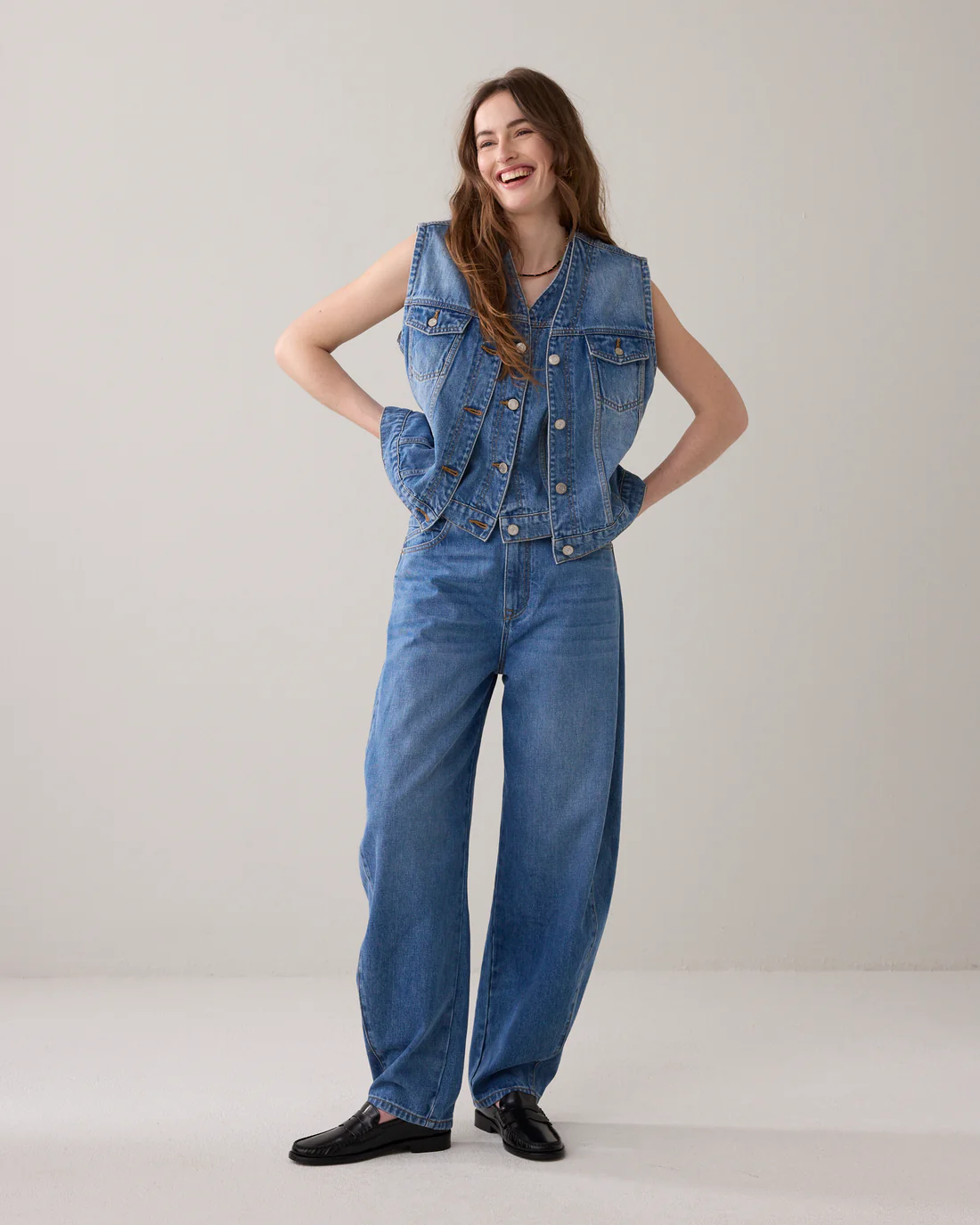 summum woman jeans cocoon fit soft comfort twill vintage blue